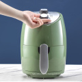 Hot Sale 2.6L Mini Protable Household Smoke-free Fries Machine Electric PFA Round Green Air Fryer